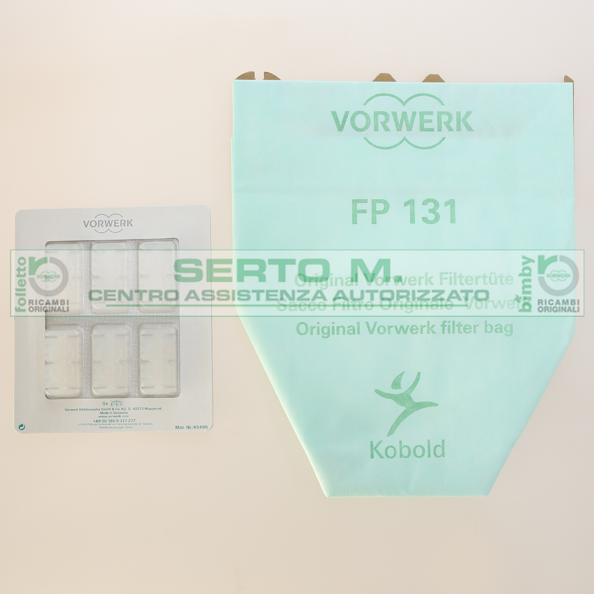 Sacchetti Folletto Originali VK 130 131 con profumini